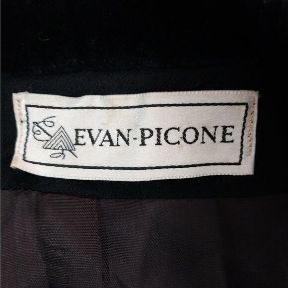 EVAN PICONE! STUNNING BLACK VELVET COLLAR, TAILORED & TAPERED JACKET! SZ 12 - Picture 11 of 13